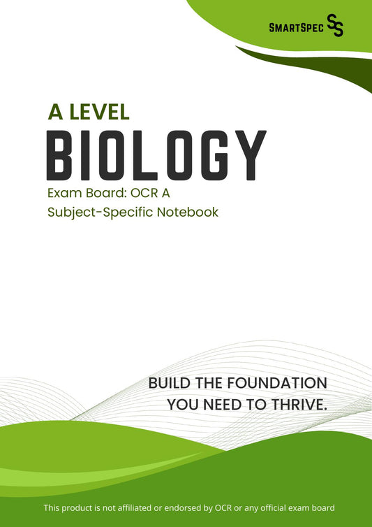 SmartSpec A-Level Biology OCR A subject-specific notebook cover